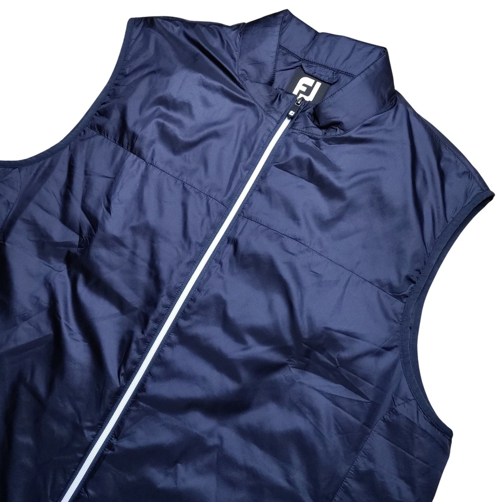 FootJoy Golf Puffer Vest Mens 2XL Blue Full Zip Mock Neck Casual Insulated